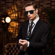 6pcs 2D Plane - MIB Proxy Accessories - Black Glasses, Zipper Tie, ID Card, Headphones And Inflatable Green Alien - Perfect For Halloween, Role-Playing, Carnivals And Costume Parties - Cool And Fashionable Sci-Fi Themed Props Suitable For Both Men And Women, Halloween Accessory Set | Sci-Fi Theme | Durable Plastic, Halloween Accessory - Green - View 4