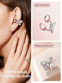 Kinglucky Clip-On Earbuds, Open-Fit Wireless Bluetooth 5.4 Headphones With Microphone, 50-Hour Battery Life, Noise Cancelling, Waterproof, Sports Earbuds, Comfortable For Workout, Compatible With IOS And Android Phones, Gaming Headset With Speaker And Microphone, Holiday Gift, Valentine's Day Gift, Christmas Gift, Essential For Autumn/Winter Vacation, Must-Have For Camping And Travel, Travel Accessories, Camping Supplies - 晶蝶 - 查看 8