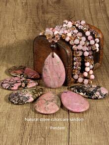 Dây chuyền thắt nút thủ công 108 hạt đá Aventurine, Rhodochrosite, Sodalite & Labradorite với mặt dây chuyền hình giọt nước lớn, trang sức đá tự nhiên phong cách Bohemian, món quà đặc biệt cho năm mới. - Nhiều màu - Xem 19