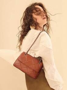 Quilted Crossbody Bags Women Small Shoulder Bags With Chain Clutch Cute Designer Bag - màu đen - Xem 3
