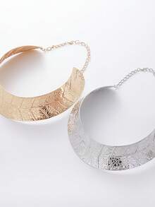New Collar Necklace, Metallic Leaf Design, Versatile For Evening Gowns And Performances