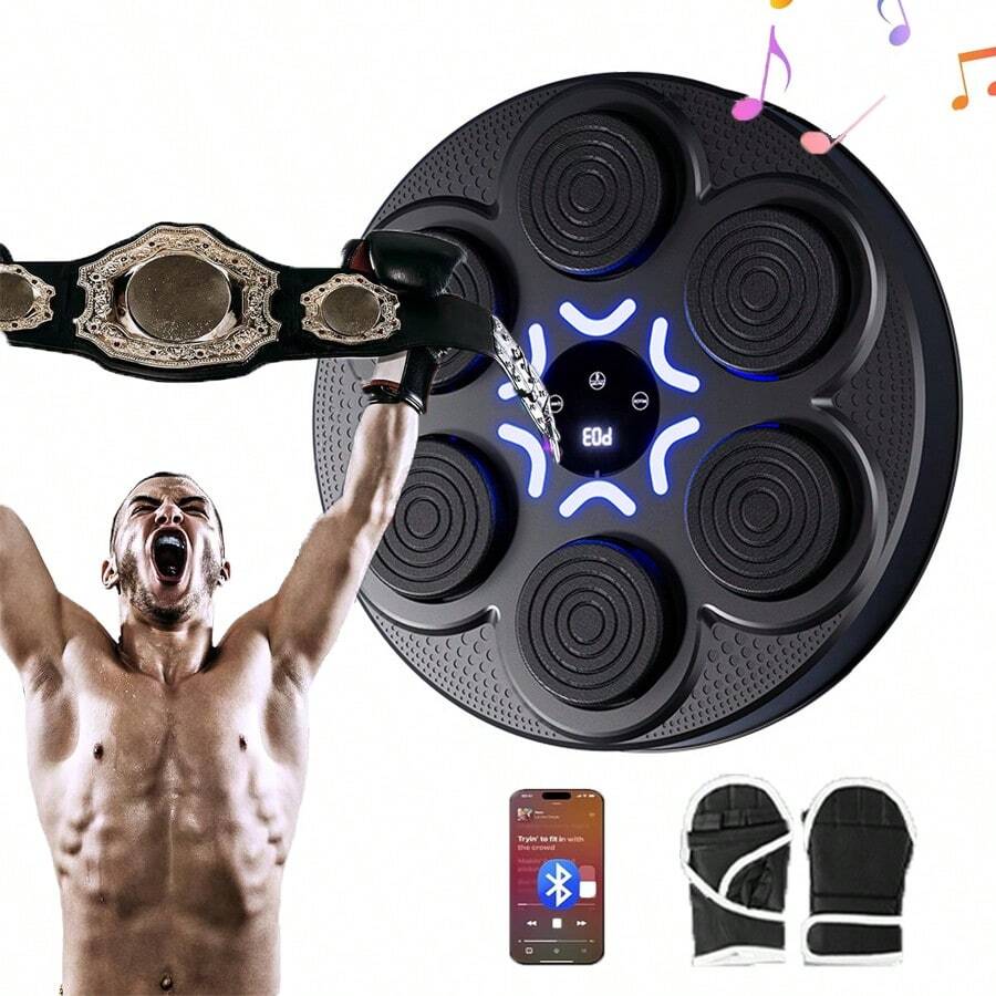 1pc Intelligent Bluetooth Boxing Machine, Home Gym Fitness Training Equipment (Includes 1 Pair Of Gloves)