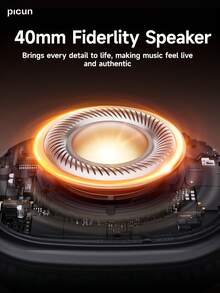 Picun B6 Over-Ear Wireless Headphones, Wireless 5.4 & Wired, ENC Call Noise Cancelling, 50H Playtime, 0.038s Low Latency, 40mm Hi-Fi Drivers, App-Adjustable Sound, Dual Connection, Lightweight Adjustable For Gaming Travel Office