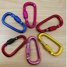 3/5 Pieces Set Of Outdoor Aluminum Alloy Climbing Carabiners Quick Hooks, Which Are No. 6 Locked Keychain Backpack Hooks, D - Shaped Locked Hooks And Wind Rope Hooks, With Random Colors.