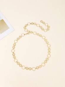 New Metal Ring Buckle Fashionable Luxury Waist Chain, Versatile Decoration For Dresses, Elegant Design Without Chain