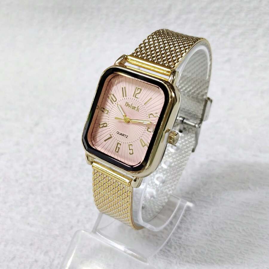 Women's Square Silicone Watch - Rosa - Ver 1