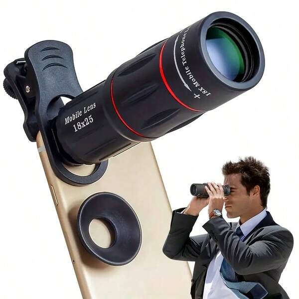 18x Optical Zoom Telephoto Lens, High Resolution Smartphone Telephoto Lens For Handheld Use, Compatible With IOS And Android Phones, For Concert Photography, Summer Vacation, Travel, Creative Photography - Smartphone Accessory