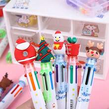 Christmas 6 Color Pens Set 15pcs Random 6 In 1 Click Christmas Gel Pens 05mm Various Styles Smooth Writing Festive Design Perfect For Holiday Crafts And Gift Giving Christmas Neutral Pens