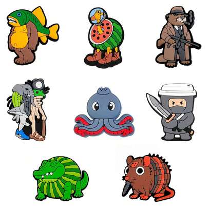 13/8/15/21 Stücke Cartoon Straßen-Muster Silikon Dekor Dekorationen, Clogs Charms, Garten Schuhe Accessoires, weiche Gelee Schuh Clips Party Geschenke, Geschenk für Filmfans, Clog Liebhaber