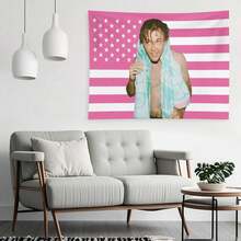 1pc Conrad Fisher Flag Christopher Briney Merch Dorm Room Essentials Pink American Flag Celebrity Hanging Wall Tapestry Art For Bedroom Livingroom - Pink - View 6