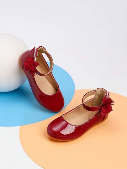 1 Çift Yeni Stil Öğrenci Moda Düz Dans Partisi Deri Ayakkabıları, Kızlar İçin Rahat Açık Hava Ayakkabıları