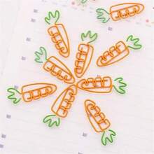 5/10/20/30/100pcs Carrot Shaped Metal Paper Clips - Cute Orange And Green Folder Clips, Suitable For Office, School And Home Use, Durable Metal Memo Clips For Organizing Documents, Stationery And Crafts, School Supplies, Vibrant Design, Sturdy Structure - Multicolor - View 7