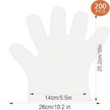 200-Plastic Safety Disposable Gloves, Food Handling, One Size Fits Most