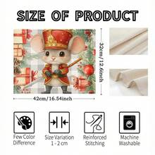 1/4pcs/10pcs Christmas Mouse Plaid Red Berry Decor Table Runner & Placemat Set, Holiday Table Decor Fabric Flags, Home Decor, Gifts, Table Flags & Placemats Suitable For Indoor & Outdoor Celebrations, Seasonal Party Supplies, Kitchen Dining Table Decor, Party Table Decor, Home Room Decor Table Flags, Restaurant Decor Tablecloth