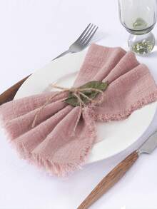 6/12pcs Minimalist Fresh Linen Napkins, Skin-Friendly Absorbent, Suitable For Party, Wedding, Restaurant, Dining Table Decor, Breathable & Lightweight