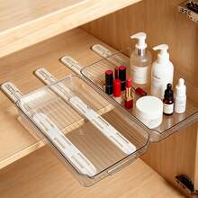 4pcs Track Slide Rails, Easy Install Screw-Free Bottom Mount Drawer Slides, Organizer Basket Slides, DIY Drawer Glides, Multi-Purpose Storage Slides, Suitable For Dorm Storage Boxes, Home Kitchen, Bathroom Cabinets And Closet Organizers, 2/4pcs - Multicolor - View 5