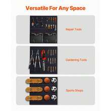 Modular 4x4 Ft PVC Slat Wall Paneling - Black Garage Storage Solution For Organizing Tools And Accessories - Multicolor - View 8