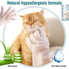 Toallitas de Guantes de Aseo para Mascotas para 10 Piezas, sin Enjuague, Toallitas de Baño para Perros y Gatos, Toallitas Desechables para Mascotas Hecho de algodón - 1 - Ver 3