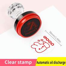 1 个优秀教师印章 - 适合学校和办公室使用的趣味印章、课堂评分印章（红色墨水）