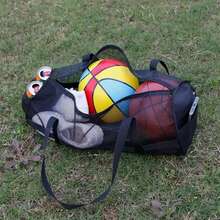 Bolsa de Malla para Buceo, Surf, Snorkel, Organizador de Equipos, Plegable, Grande, para Baloncesto, Voleibol, Fútbol, Bolsa de Equipos Deportivos - Negro - Ver 1