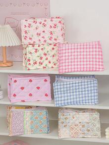 1 Peça Cesta de Armazenamento Acolchoada de Mesa Bonita e Prática, Cesta de Armazenamento de Miudezas de Mesa, Cesta de Armazenamento de Batom, Pincel de Maquiagem e Produtos de Skincare, Ornamentos de Mesa, Caixa de Armazenamento de Cosméticos, Usada para Armazenar e Organizar Pincéis e Produtos de Skincare, Decoração de Mesa, Armazenamento de Fone de Ouvido e Batom, Cesta de Piquenique Portátil