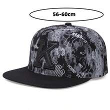 Street Hip-Hop Baseball Cap With Letter K Embroidery Print Flat Brim Hat, Trendyand Versatile Hat For Men And Women, Adjustable - Nhiều màu - Xem 1