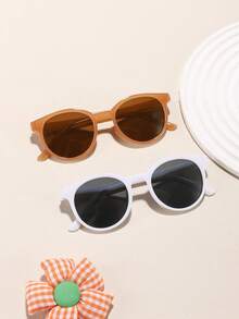 2 piezas Gafas de moda con marco redondo de acrílico para adolescentes de 14 a 16 años, diseño sencillo y ligero, gafas falsas perfectas para uso diario y actividades al aire libre - Multicolor - Ver 5