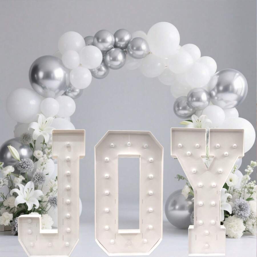 4FT Marquee Light Up Letters A-Z, Big Marquee Letters 4 Feet Tall For Birthday Decorations Large Light Up Letters With Cool White LED Lights For Party Wedding Graduation Baby Shower Anniversarty Decor - trắng - Xem 1