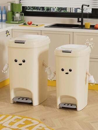 长方形塑料垃圾桶带踏板，容量大，双开口，防臭密封，脚踏操作，无需电源，适用于厨房和客厅，抛光表面