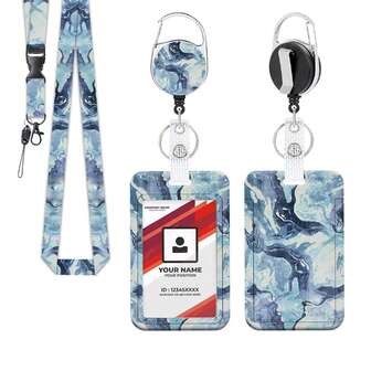 1pc (Badge Clip + Lanyard + Card Holder) Minimalist Colorful Floral ID Badge Holder With Clip, Fun Work Name Tag Retractable Badge Reel Lanyard ID Card Protector, Detachable Colorful Flower Lanyard For ID, Suitable As Gift For Female Doctors, Office Workers