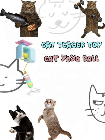 Juguete eléctrico para gatos montado en la puerta tipo yo-yo: un accesorio de entretenimiento automático para mantener a los gatos entretenidos y libres de aburrimiento