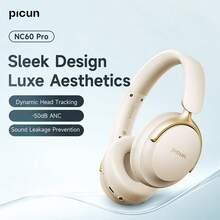 Picun NC60 PRO Over-Ear Wireless Headphones With Active Noise Cancelling, Deep Bass, Hi-Res Stereo Sound, Lightweight Foldable Design For Travel & Office