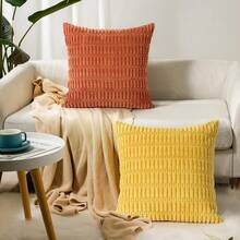 Fundas de Almohada Decorativas de Pana Suave y Cuadrado,Funda de Cojín de Pana,Juego de 4 Fundas de Almohada Decorativas,Pana Fundas de Almohada para Sofá, Dormitorio, Coche. (Estilo Ⅱ/4pcs) - Estilo Ⅱ/4pcs - Ver 7