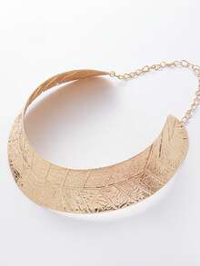 New Collar Necklace, Metallic Leaf Design, Versatile For Evening Gowns And Performances