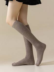 1/3/5 Pairs Solid Color Double Needle Knitted Wool Comfortable Warm Indoor Ankle Socks - Multicolor - View 12
