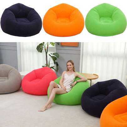 1pc Inflatable Chair, Portable Inflatable Camping Chair, Inflatable Lazy Sofa, Blow Up Couch, Inflatable Folding Chair, Inflatable Lounger Couch For Camping, Bedroom, Reading Room, Living Room, Hiking, Movie Night, Music Festival