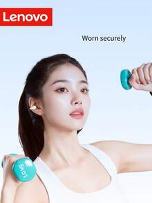 Lenovo Tai nghe không dây dạng mở mới năm 2025, BT5.4 Độ trễ thấp, Tập trung vào âm trầm, Thời lượng pin dài, Thiết kế công thái học cho thời gian đeo lâu, Khử tiếng ồn thông minh, Dành cho cả nam và nữ khi chơi thể thao ngoài trời - đá mặt trăng màu trắng - Xem 4