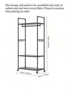 Cabideiro multifuncional para roupas, cabideiro de pé para dormitórios e quartos, organizador móvel para armazenamento de roupas, fácil montagem, material metálico espesso, design simples