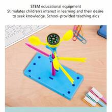 1 pieza Medidor de dirección del viento DIY - Un proyecto científico sencillo para niños - Kit de manualidades DIY - Experimento científico - Paquete de materiales hechos a mano - Creación científica - Mejora las habilidades prácticas - Material ABS - Diseño ligero - Fácil instalación - Adecuado para actividades familiares, actividades al aire libre, actividades en el hogar - Decoración de arte de jardín - Artículo decorativo para el techo