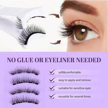 Magnetic Eyelashes Set (With Eyelash Applicator) - Reusable, Professional Makeup Tool, Alcohol-Free, Fragrance-Free Plastic Material, Eyelash Set - Multicolor - View 5