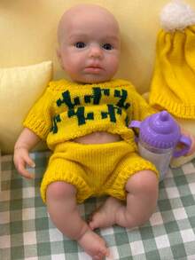 13 Inch Realistic Loulou Bathable Full Body Silicone Reborn Baby Girl Adorable Can Open Mouth Handmade Newborn Doll For Children Birthday Present (Anatomically Accurate) - Silicone Doll - View 7