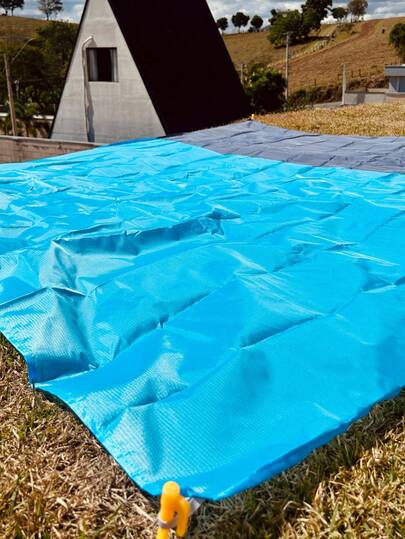 Tapete Impermeável 210x200cm Azul Camping e Praia