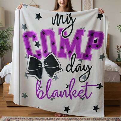 My Comp Day Blanket 280GSM Flannel Throw Blanket Fclothing Dance Competition, Cheerleading, Gymnastics, And Spirit Events – Soft, Cozy, And Stylish With Purple And Black Clothing Fclothing Dancers, Cheerleaders, And Perfclothingmers