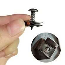 Self-Tapping Screw Washer, Metal Fastener Clip For Motorcycle, U-Shaped Clip, With Screw Anti-Rust Protection - [20 Iron Sheets + 20 Screws] - View 5