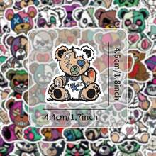 怪兽熊涂鸦贴纸 - 色彩鲜艳的卡通贴纸，适用于笔记本、相册、行李箱、水瓶、滑板、头盔等 - 乙烯基材质，可重复使用，多种颜色和图案，可爱贴纸