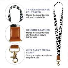 1 Pieza Llavero/Muñequera de Estilo Bohemio Tropical con Estampado de Leopardo y Vaca, Versátil para Todas las Estaciones, Accesorios Escolares y de Coche, Lindo Gótico Y2K