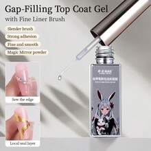 RS NAIL RSNAIL Sealing Gel With Precision Lining Pen, Transparent Edging, Suitable For Chrome Powder, Rhinestones & Other Nail Art Decorations, 3D Stereoscopic Effect, Gems & Diamonds, UV/LED Curing, Meets Salon & Home Manicure DIY Design Needs - Clear - View 12