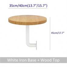 Meiiron Counter Bistro Pub Tables Nordic WallMounted Coffee Table  Small Round Cocktail Bar End Table Mármol Comedor Decoración Muebles Color : Wood Size : Dia35cm/13.7" - Madera - Ver 3