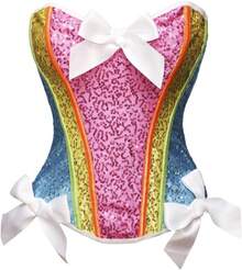 Women's Waist Cincher Bustier Boned Corset With  Design In 2025 - Rainbow -2 - View 5