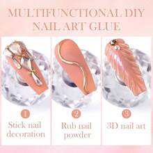 BORN PRETTY Nail Rhinestone Glue Gel For Nails Super Strong Gel Nail Glue For Nail Charm 3D Nails Gems Beads Nail Art Jewels Cured Need Nail Art DIY At Home 30ML{"Color_name":"NailRhinestoneGlueGel"} - 指甲水鑽膠水凝膠 - 查看 4